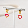 201 Stainless Steel Minimalist Heart-shaped Earrings for Women Vacation Date Casual Gift WC5302-3