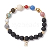 Round Natural Mixed Gemstone Beads Stretch Bracelets BJEW-JB11235-2