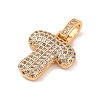 Brass Micro Pave Cubic Zirconia Pendants KK-C076-29T-G01-2