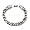 201 Stainless Steel Curb Chain Bracelets for Men STAS-T077-09P-4