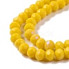 Electroplate Opaque Solid Color Glass Beads Strands EGLA-A034-P6mm-L02-3