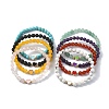 Natural & Synthetic Gemstone Round Beaded Stretch Bracelets BJEW-JB09881-1