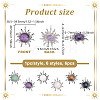 6Pcs 6 Styles Zinc Alloy Pave Gemstone Pendants G-GA0001-81-2