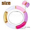 Candy Color Chunky Curved Tube Acrylic Beads Stretch Bracelets Set for Women BJEW-SW00015-2