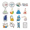 Yilisi 16Pcs 16 Style Chemistry Science Alloy Enamel Brooches Set JEWB-YS0001-01-1