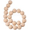 Round Unfinished Wood Beads WOOD-PH0004-30mm-LF-5