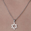 201 Stainless Steel Star of David Pendant Necklace NJEW-OY001-37-1