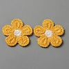 5-Petal Flower Shape Two Tone Crochet Appliques DIY-WH0399-61B-1