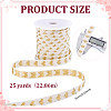 25 Yards Heart Pattern Cotton Ribbons SRIB-BC0001-48B-2