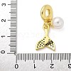 Brass Micro Pave Cubic Zirconia European Dangle Beads KK-S511-10G-3