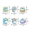 6 Styles Summer Flower Dolphin DIY Diamond Keychain Painting Kit PW-WG95966-01-4