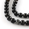 Natural Black Onyx Round Bead Strands G-R198-12mm-2