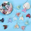 22 Pieces Resin Pendant Phantom Colorful Gradient Fish Tail Pendant Handmade Ear Studs and Earring Accessories(11 styles) JX638A-5