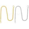 2Pcs 2 Style Iron Clip Pocket Watch Chain DIY-UN0003-62-1