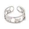 Non-Tarnish 304 Stainless Steel Cat Open Cuff Ring for Women RJEW-M149-15P-1