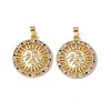 Brass Micro Pave Cubic Zirconia Pendant KK-E068-VC067-2