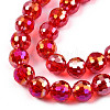 Electroplate Transparent Glass Beads Strands EGLA-N002-46-H01-3