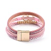 PU Leather Braided Multi-strand Bracelet BJEW-I299-02C-KCG-4