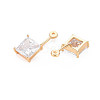 Brass Micro Pave Clear Cubic Zirconia Pendants X-KK-S364-027-2