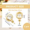 2Pcs 925 Sterling Silver Micro Pave Cubic Zirconia Pendants Bails STER-BC0003-60G-2
