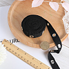 Gorgecraft 4 Yards Black Cotton Ribbons with Platinum Tone Eyelet Rings OCOR-GF0002-87B-3