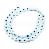 Handmade Evil Eye Lampwork Flat Round Bead Strands X-LAMP-L058-6mm-14-2