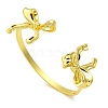 Rack Plating Bowknot Brass Cuff Bangles for Women BJEW-B106-25A-G-1