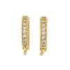 Oval Brass Micro Pave Clear Cubic Zirconia Fold Over Clasps KK-H202-12G-2