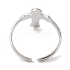 304 Stainless Steel Enamel Open Cuff Rings for Women RJEW-F166-54P-02-3