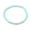 5Pcs 5 Styles Handmade Polymer Clay & Glass Stretch Bracelets BJEW-JB10971-03-3