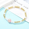 Brass Beaded Stretch Bracelets for Women BJEW-G736-03B-2