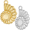 12Pcs 2 Colors 304 Stainless Steel Pendant Cabochon Settings STAS-BBC0007-39-6