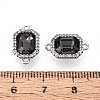 Brass Micro Pave Clear Cubic Zirconia and Glass Connector Charms KK-N287-28P-3