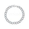 Rhodium Plated 925 Sterling Silver Micro Pave Clear Cubic Zirconia Twisted Chain Bracelets for Women AP7597-2-1