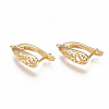 Brass Hoop Earring Findings with Latch Back Closure KK-S350-070G-1