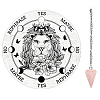 AHADEMAKER 1Pc Cone/Spike/Pendulum Natural Rose Quartz Stone Pendants DIY-GA0004-24I-1