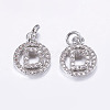 Brass Micro Pave Cubic Zirconia Pendants ZIRC-G120-D-P-RS-1