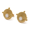 Ion Plating(IP) 304 Stainless Steel Flat Round Stud Earrings X-EJEW-C114-02G-2
