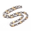 PVD Vacuum Plating 304 Stainless Steel Oval Link Chains Necklace STAS-E160-23GP-1