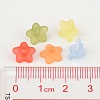 Mixed Color Frosted Transparent Acrylic Flower Beads X-M-PL554-4