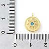 Flat Round Rack Plating Brass Micro Pave Cubic Zirconia Pendants Charms KK-S396-23-3