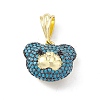 Brass Micro Pave Cubic Zirconia Pendants KK-P224-09EB-04-1