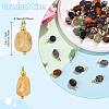 10Pcs Nuggets Natural Tiger Eye Pendants PALLOY-YW00114-01-3