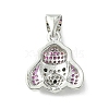 Brass Micro Pave Cubic Zirconia Charms ZIRC-F138-01P-3