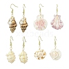 4 Pairs Brass Dangle Earrings EJEW-TA00605-2