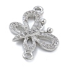 Rack Plating Brass Micro Pave Clear Cubic Zirconia Butterfly Connector Charms KK-A234-077P-2