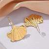 Ion Plating(IP) 304 Stainless Steel Ginkgo Leaf Dangle Earrings for Women EJEW-K243-03G-2