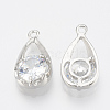 Alloy Cubic Zirconia Pendants X-ZIRC-Q017-051P-2