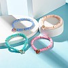 Butterfly Alloy Enamel Charm Bracelet for Teen Girl Women BJEW-JB06917-3