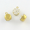 Golden Tone Brass Rhinestone Charms RB-R030-4.5mm-1